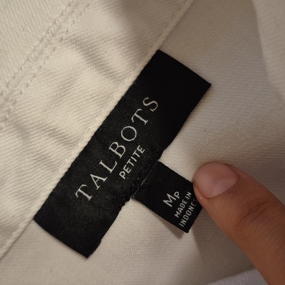 Talbots Petite White Jean Jacket 4 Pockets - Picture 9 of 11